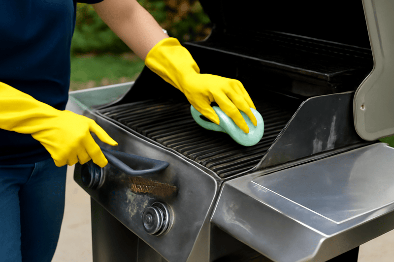 how to clean a grill after using a fire extinguisher